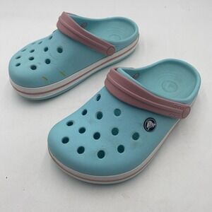 Crocs J3 Crocband Clogs Ice Blue Pink Slip-on Sandals Shoes Kids Unisex